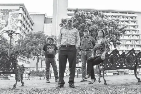  ?? Staff file photo ?? Ramón Vásquez, front, executive director of American Indians in Texas, said Christus Santa Rosa worked with the group to ease concerns about remains. Also pictured are Jesus J. Reyes Jr., from left, Raymond Hernandez and Annette Losoya-Tynan.