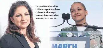  ?? IMAGES ?? La cantante ha sido criticada por sus fans cubanos al apoyar la marcha contra las armas./GETTY