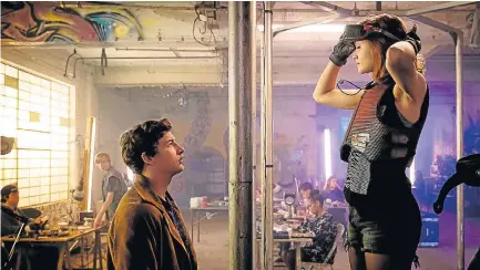  ??  ?? BACK TO THE 80’s: Tye Sheridan and Olivia Cooke star in Steven Spielberg’s ‘Ready Player One’