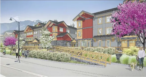 ??  ?? An artist’s rendering of The Crestline, a new townhouse and garden apartments project from Alture Properties in Pemberton.