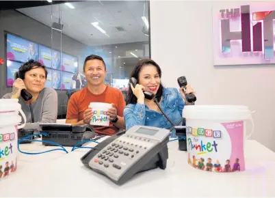  ?? Photo / Sylvie Whinray ?? The Hits radio hosts Anika Moa, Mike Puru and Stacey Morrison.