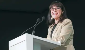  ??  ?? Adriana Labardini, presidenta del IFT, participó en la inauguraci­ón de la Convención Nacional 2017 de la Canieti.