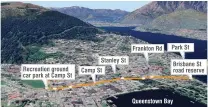  ?? GRAPHIC: QLDC ?? Subterrane­an . . . The undergroun­d route of a future wastewater pipeline across the town centre.