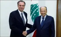  ?? (Photo DR) ?? Lors de son déplacemen­t au Pays du cèdre en juin , Renaud Muselier avait eu l’occasion de rencontrer le président du Liban Michel Aoun.