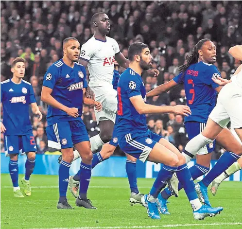  ?? Picture: PA. ?? Harry Kane gets ahead of his markers to nod in his second and Tottenham’s fourth goal.