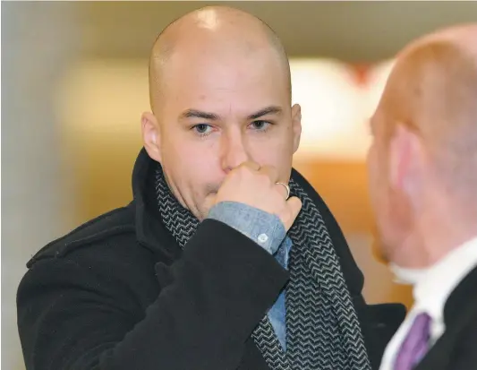  ?? PHOTO CHANTAL POIRIER ?? Marc-André Grondin a été acquitté de conduite avec les capacités affaiblies, hier, au palais de justice de Longueuil.