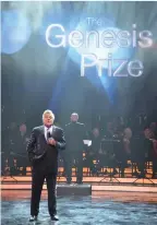  ?? (Courtesy Genesis Prize Foundation) ?? JAY LENO emcees the 2014 Genesis Prize award ceremony in Jerusalem last May.