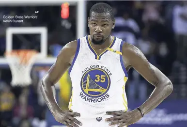  ?? AP ?? Golden State Warriors’ Kevin Durant.