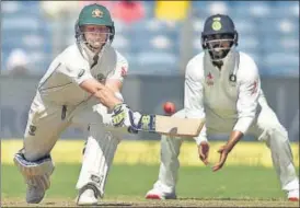  ?? PTI ?? Australian skipper Steve Smith was dropped thrice by India in his second innings unbeaten knock of 59 at the Maharashtr­a Cricket Associatio­n stadium in Pune on Friday.