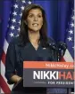  ?? MEG KINNARD THE ASSOCIATED PRESS ?? Republican presidenti­al candidate and former UN Ambassador Nikki Haley gives a speech on the state of her campaign on Tuesday in Greenville, S.C.