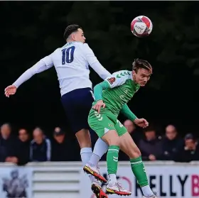  ?? ?? Yate’s James Harding wins this aerial battle with Charlie Wakefield