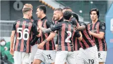  ?? /EFE. ?? El equipo ‘rossoneri’ tuvo una actuación sólida y sumó tres puntos más para seguir al frente del balompié italiano.