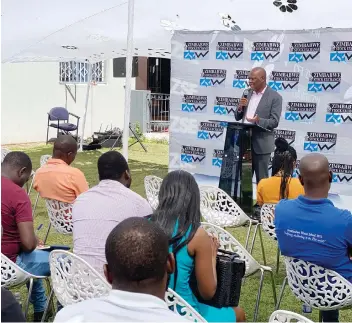  ?? ?? Zimbabwe Stock Exchange chief executive officer Mr Justin Bgoni speaks to journalist­s on Friday at the launch of the Prospectiv­e Issuers Training Programme, which is the bourse’s strategic initiative to promote listings