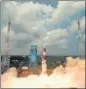  ?? ANI ?? PSLV-C54 takes off from Satish Dhawan Space Centre in Sriharikot­a on Saturday.