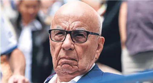  ??  ?? SKY’S LIMIT? Rupert Murdoch’s £11.7billion bid to take full control of Sky faces a competitio­n regulator investigat­ion into ‘media plurality’