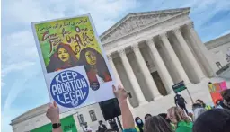  ?? LEIGH VOGEL/GETTY IMAGES FOR WOMEN’S MARCH INC/TNS ?? The Supreme Court has bumped a court case against Texas’ abortion law back down to an appeals court. The law prohibits abortions once cardiac activity is detected in an embryo.