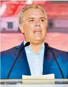  ??  ?? Iván Duque, del Centro Democrátic­o.