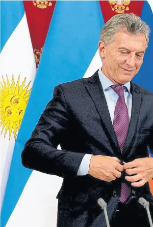  ??  ?? Macri y Putin lucieron en sintonía en la conferenci­a conjunta que brindaron