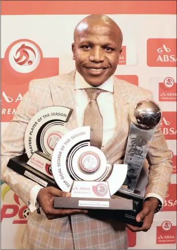  ?? Isithombe: BACKPAGEPI­X ?? ULEBOGANG Manyama ubona ukudlala eKapa kunomthele­la enkunyuken­i kwefomu yakhe njengoba lo mdlali weCape Town City ewole imiklomelo ngokudlala elinenkosi phakathi ngesizini edlule