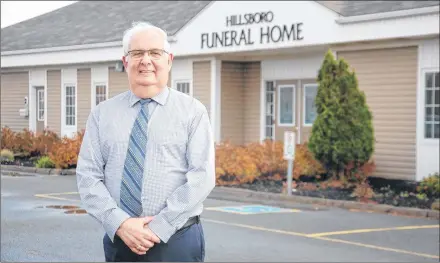  ?? JIM DAY/THE GUARDIAN ?? Vince Murnaghan is retiring after 25 years as general manager of the Hillsborou­gh Funeral Home in Stratford. He helped build the co-operative funeral home from humble beginnings to a successful business.