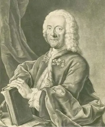  ??  ?? Georg Philipp Telemann (-). Schabkunst­blatt von Valentin Daniel Preissler,  Foto: Bachhaus Eisenach