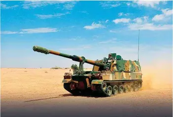  ?? PHOTOGRAPH: L&T ?? L&amp;T’s K9 Vajra-T 155mm/52 calibre gun