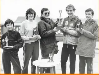  ??  ?? A LONG JOURNEY Clockwise, from left: Thornton-le-Dale, 1970 – first photo and just about walking; Scarboroug­h Beach, 1983, Paul’s first trophy (he’s far right) – first U15 and second overall; Scarboroug­h, 1978 – aged 8, doing a Dennis the Menace impression; preparing for a quick start at a race sometime in the 1990s; York, the mid1980s – tearing along in a five-mile race
(he finished in 27:20); sprinting for the line in the Hampstead 10K, again in the 1990s; Methley Church, January 31, 1998, just married to Rachel