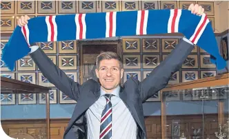  ??  ?? Steven Gerrard on the day he was unveiled as Rangers manager