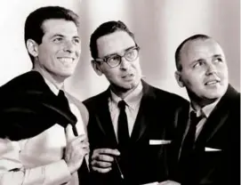  ?? RCA ?? The folk group The Limeliters, in 1962, included (from left): Alex Hassilev, Lou Gottlieb, and Glenn Yarbrough.