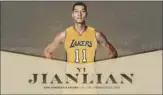  ?? NBA.COM ?? Screenshot of Yi Jianlian on Lakers’ website home page.