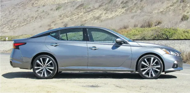  ?? COSTA MOUZOURIS / DRIVING.CA ?? Nissan has upped its game with the new 2019 Altima as it doubles down on a family-friendly vehicle that sits low and is not styled like a light truck.