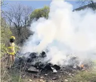  ??  ?? ●●Lancashire Fire and Rescue Service attended a fire on Spring Side, Whitworth