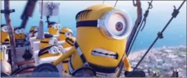  ?? ILLUMINATI­ON AND UNIVERSAL PICTURES VIA AP ?? The Minions in a scene from “Despicable Me 3.” The Minions are still a box office force and original stories are scoring big, but not the R-rated comedy — even with Will Ferrell and Amy Poehler behind it.
