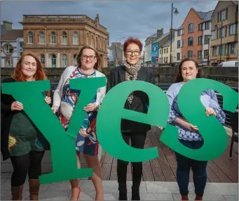  ?? Pic: ?? (L-R) Lorri Kelly, Sligo TFY, Professor Fiona De Londras, Ailbhe Smyth and Tracey Smith officially launch the Sligo Together For Yes Campaign last Thursday. James Connolly.