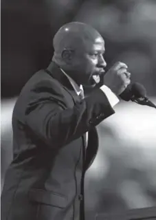  ??  ?? U.S. Senate candidate Darryl Glenn seemed to be on a roll when he was selected to addresses delegates during the opening day of the Republican National Convention in July. Associated Press file