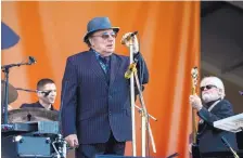  ?? AMY HARRIS/ASSOCIATED PRESS VIA INVISION ?? Van Morrison performs at the New Orleans Jazz and Heritage Festival in April. WatchStadi­um.com released a survey indicating Morrison is the favorite musician of UNM Lobo coach Bob Davie.