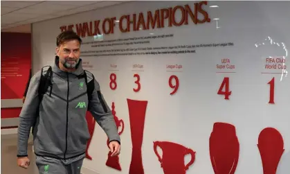  ?? Photograph: Andrew Powell/Liverpool FC/Getty Images ?? Jürgen Klopp’s bid for four trophies before leaving Liverpool will be captured in the series.