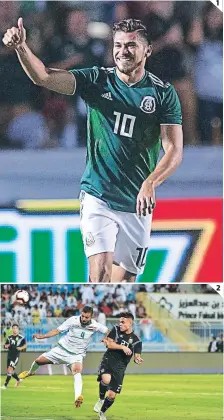  ??  ?? (1) Henry Martin hizo uno de los tres goles de México ante Costa Rica. (2) Argentina tuvo un débil fogueo en suelo asiático.