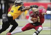  ?? ASSOCIATED PRESS ?? Florida State quarterbac­k James Blackman (1) seems at peace with being a backup, saying, “If I’m not the guy, I’m going to be the same person.”