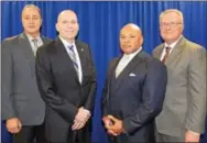  ?? SUBMITTED PHOTO ?? Pictured from left to right: Sam Rabadi, SAC of the Bureau of Alcohol, Tobacco and Firearms, the outgoing chair of HIDTA; District Attorney Tom Hogan; SAC Gary Tuggle, and HIDTA Executive Director Jerry Daley.