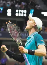  ?? Don Emmert / AFP / Getty Images ?? No. 1 Rafael Nadal, left, will face South Africa’s Kevin Anderson in the U.S. Open final, after defeating Argentina’s Juan Martin del Potro. Anderson beat Pablo Carreno Busta to advance.