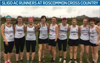  ??  ?? Ladies from Sligo AC who took part in the Roscommon Cross Country on Sunday.