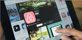  ?? JOHN MACDOUGALL/AFP/GETTY IMAGES FILES ?? Montreal-based Luxury Retreats could bolster Airbnb’s brand among wealthy globe-trotters and help the technology startup fend off Expedia Inc. and Priceline Group Inc.