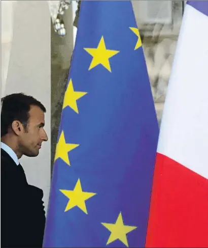  ?? PHILIPPE WOJAZER / REUTERS ?? El presidente Emmanuel Macron, ayer en el palacio del Elíseo