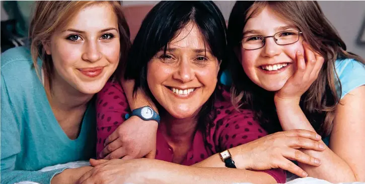  ??  ?? Mum’s a fighter: Kate with daughters Eleanor, left, and Grace in 2002 and, far left, with husband Christoph