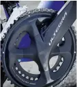  ??  ?? The double chainset has a 50-tooth and 34t chainring