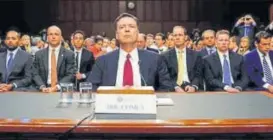  ?? REUTERS FILE ?? The haunting: James Comey testifies before a Senate Intelligen­ce Committee in 2017.