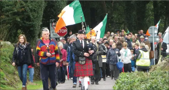  ??  ?? While we can’t commemorat­e together on the ground right now as we did in 2016, 2021 is a year that is full of important centenarie­s with regard to the playing out of the War of Independen­ce in County Cork. Pictured is the 2016 commemorat­ion at Cúl na Cathrach – this pivotal ambush occurred on the 25th of February 1921.