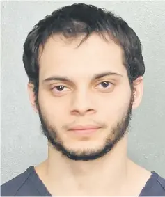  ?? — Reuters photo ?? Esteban Santiago, is shown in this booking photo provided by the Broward County Sheriff’s Office in Fort Lauderdale, Florida.