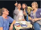  ??  ?? Dodie Montgomery, Elizabeth Huffman, Laurie Thomas and Nancy Jeris star in Fusion’s production of “Escaped Alone” by Caryl Churchill.